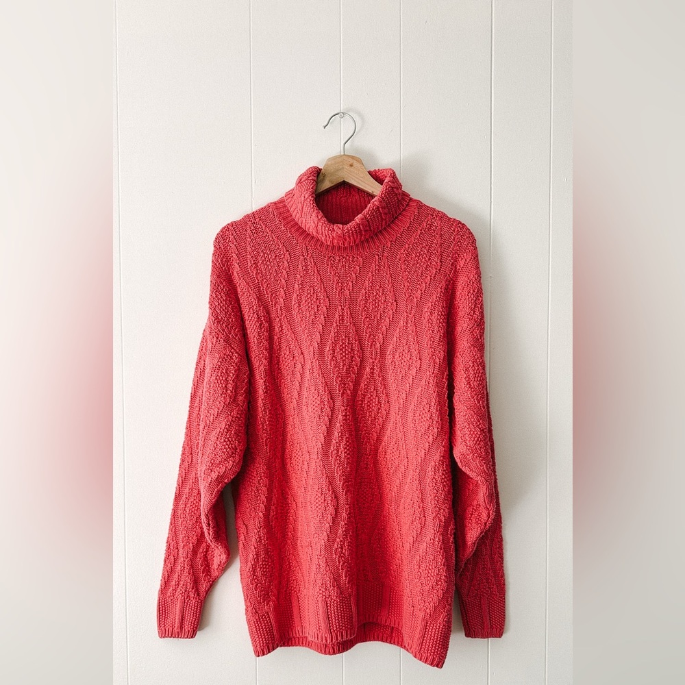 Vintage Jeanne Pierre Pink Cotton Turtleneck